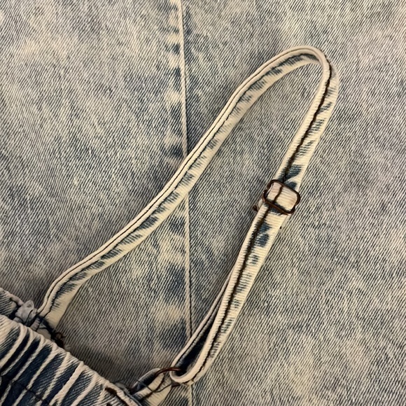 POL Washed Denim Button Front‎ Spaghetti Strap Dress Size M - Picture 6 of 9